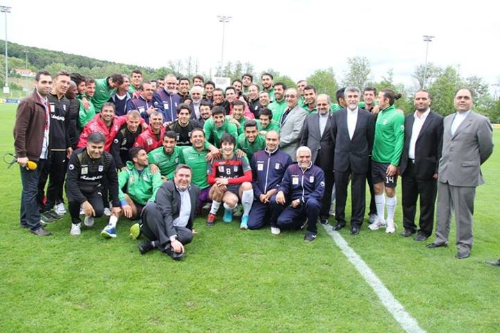 ظریف در تمرین تیم ملی ایران